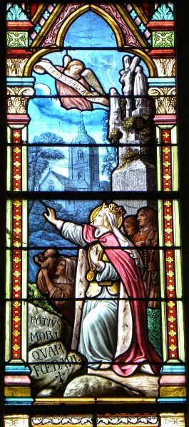 Anne met heiligenkransje(!) en wapenspreuk: Potius mori quam foedari ('liever sterven dan onteerd worden').