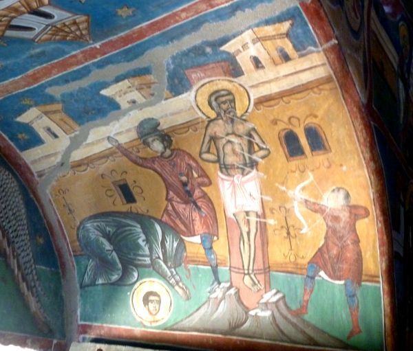 Links: marteldood van Fabianus; rechts: Sebastianus.