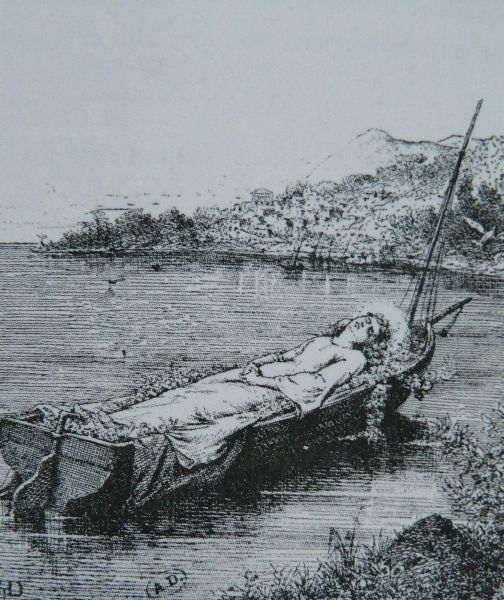 Devota's lijk in een bootje. Frankrijk in: Pra.1988p:22.