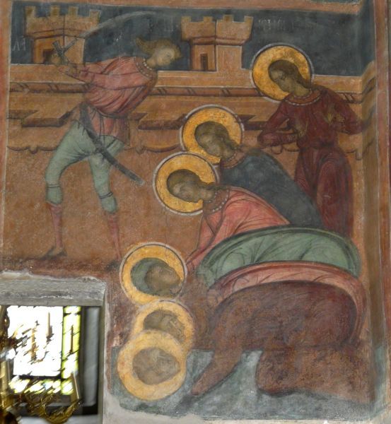 Marteldood van Cyrus, Johannes, en Athanasia met haar drie dochters: Theodotia, Theoctista en Eudoxia.