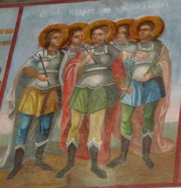 Codratus met vier van zijn gezellen.