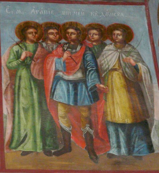 Vijf van de zeven martelaren van Cesarea die in de oosterse traditie onder aanvoering staan van Agapius, in de westerse van Timolaus.