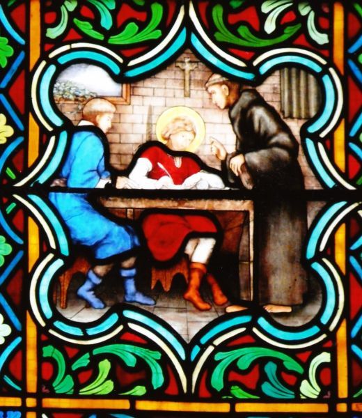 Anselmus leerling op de kloosterschool.