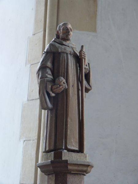 Sint Meubred als mannelijke kluizenaar.