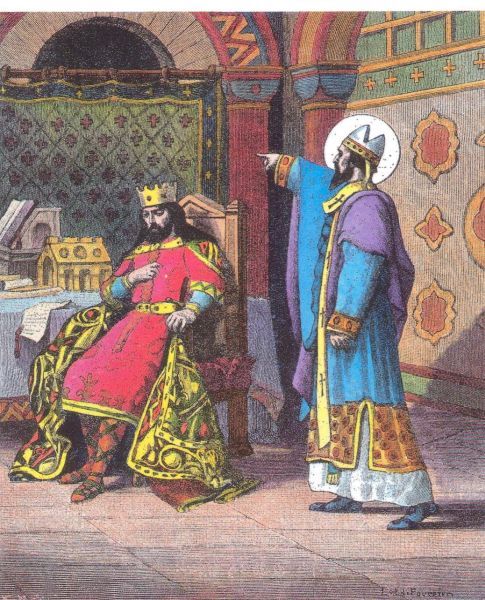 Bisschop Agobard als raadsman van koning Thierry III. Frankrijk