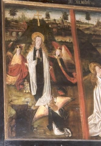 Maria Magdalena door engelen ten hemel gedragen.