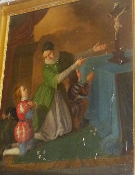 Johanna Aza geeft de kleine Dominicus een religieuze opvoeding.