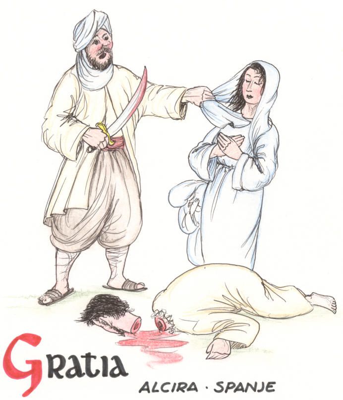 Bernardus van Alcira met Gratia en Maria (1)