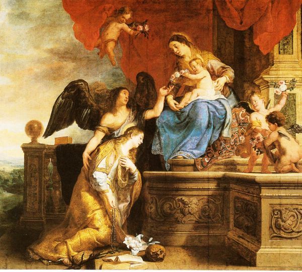 Rosalia in de hemel gekroond.