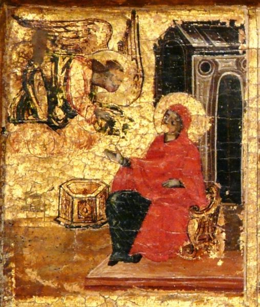 Aartsengel - uitgezonden als gezant van de hemel om Gods Moeder de vreugd te verkonden, - roerloos stond hij, verstard van ontzag, toen hij U in uw menswording zag,Christus Heer zodra zijn bovenaardse stem hier klank en weerklank had gevonden.