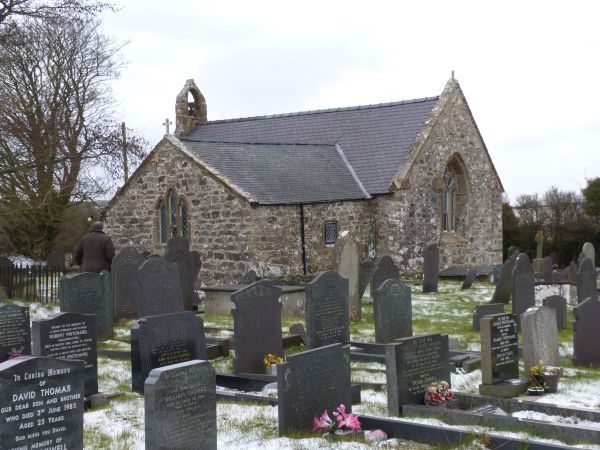 Kerkje van Sint Iestyn te Llaniestyn, Anglesy, Wales
