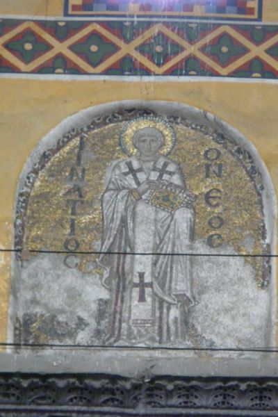 Ignatius afgebeeld als jonge kerkvader.