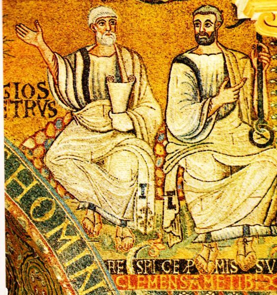 Rechts Petrus; links Clemens.