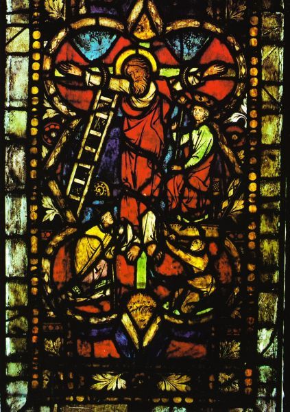 Kruisiging Andreas (hier niet in de vorm van X, maar wel sterk op Christus gelijkend).