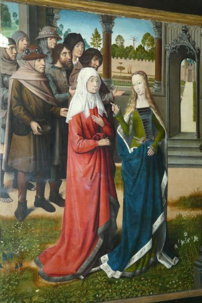 Lucia bezoekt met haar moeder graf van Sint Agatha.