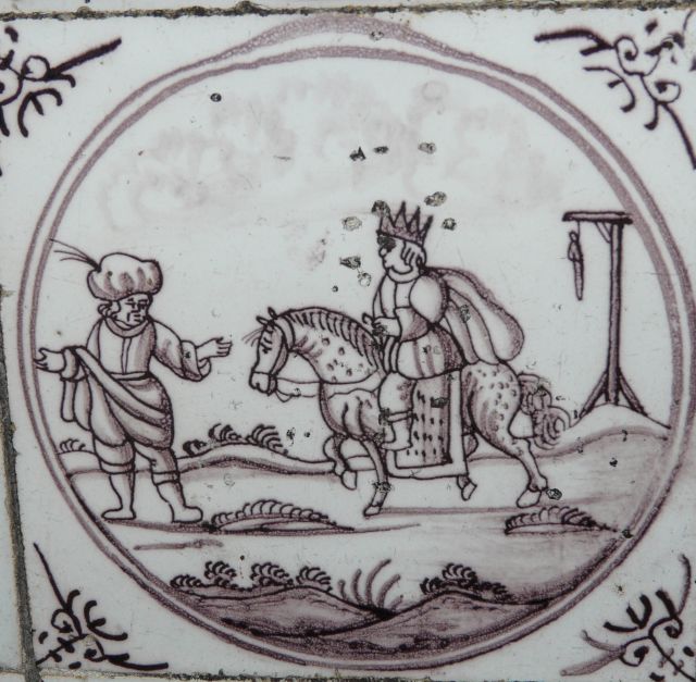 Mordechai door Haman geëerd
