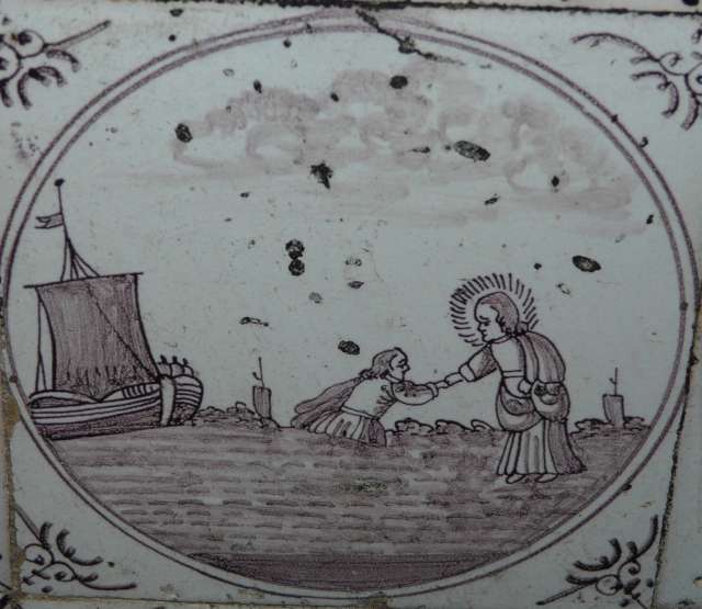 Jezus en Petrus over water